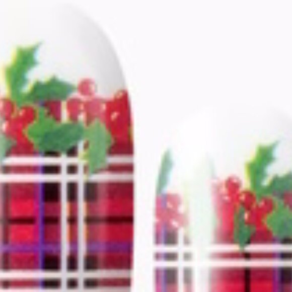 3 For 15 - LILY & FOX - HOLLY-DAY PLAID Holiday Nail Stickers Wraps Strips - Picture 2 of 8